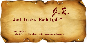 Jedlicska Rodrigó névjegykártya